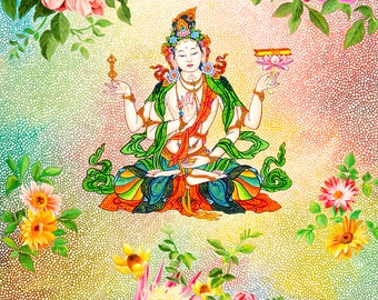 Prajnaparamita by Karma Phuntsok, Thangka Art, Contemporary, Buddhist art, Tibetan Art Painting