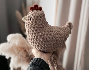 Poule et ses œufs, poule au crochet, poulette, cocotte, poule décorative