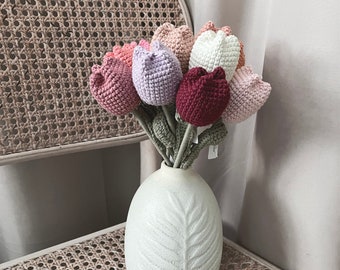 Tulips, flowers, flower decoration, floral decoration, crochet tulips, nature