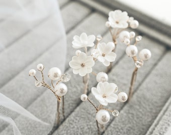 Small flowers Pearl hair pins