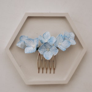 Blue Hydrangea Bridal hair comb Flower hair clip Headpiece for bride