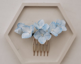 Blue Hydrangea Bridal hair comb Flower hair clip Headpiece for bride