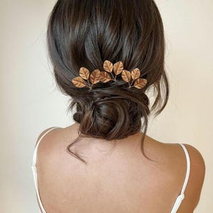 Gold leaf hair pins Bridal hair pins Boho bobby pins leaves