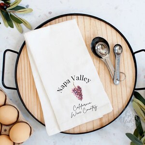 Napa Valley Theedoek, Meelzakhanddoek, Keukenhanddoek, Napa Valley Map, Wijnproeverij, Housewarming, Cadeau-ideeën, Keukendecor, Wijngeschenken