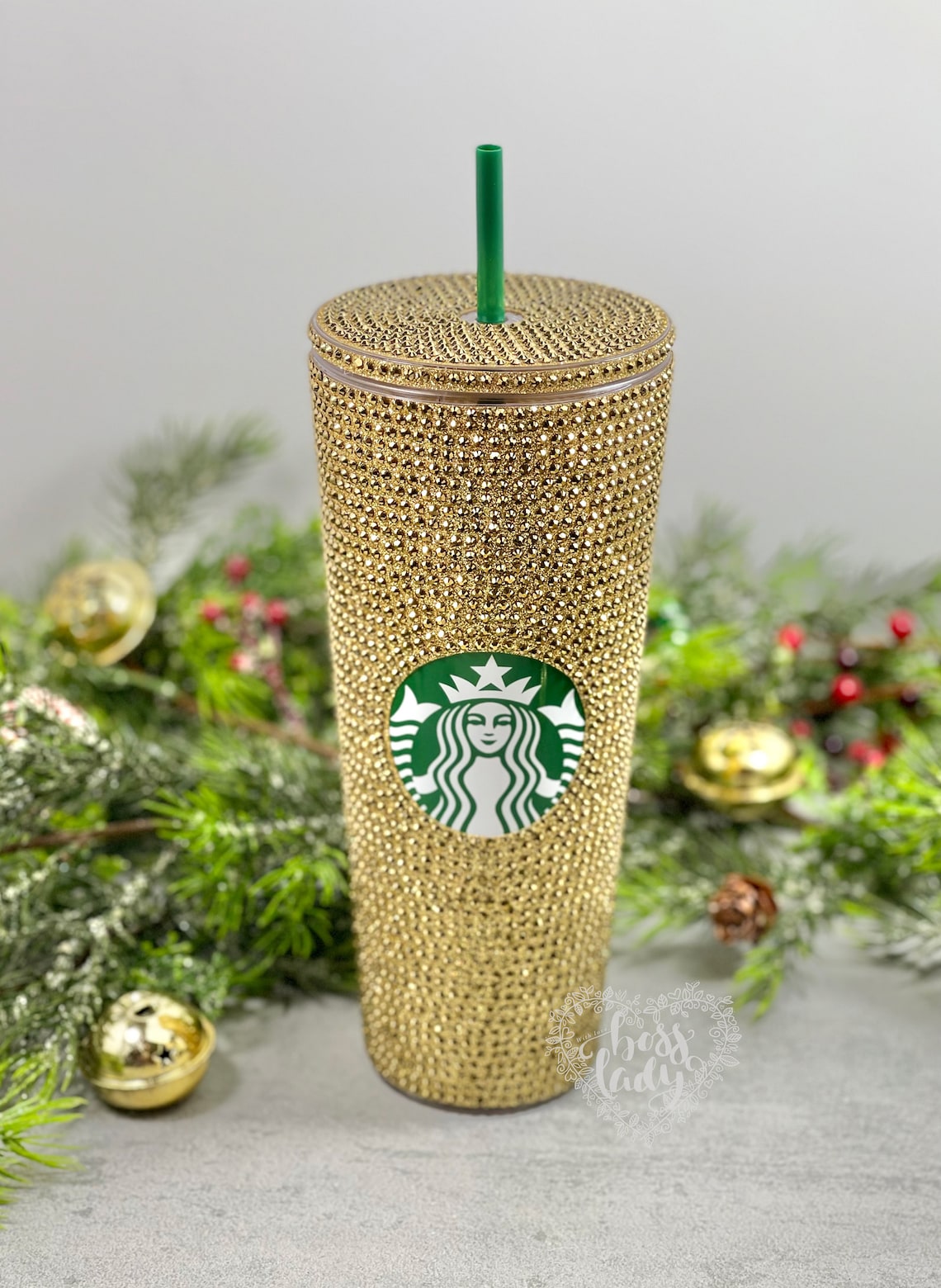 Starbucks Acrylic Diamond Cut Crystal Gold Tumbler Cup Custom Etsy