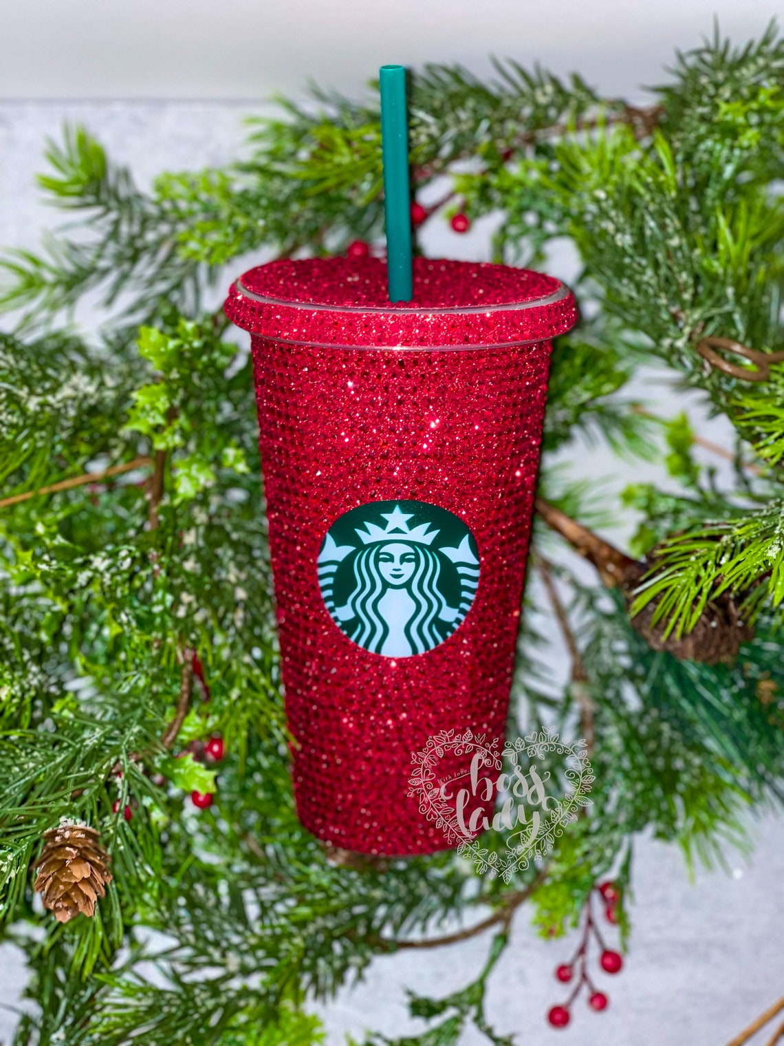 Starbucks Reusable Red Crystal Tumbler Cup Starbucks Cup Etsy