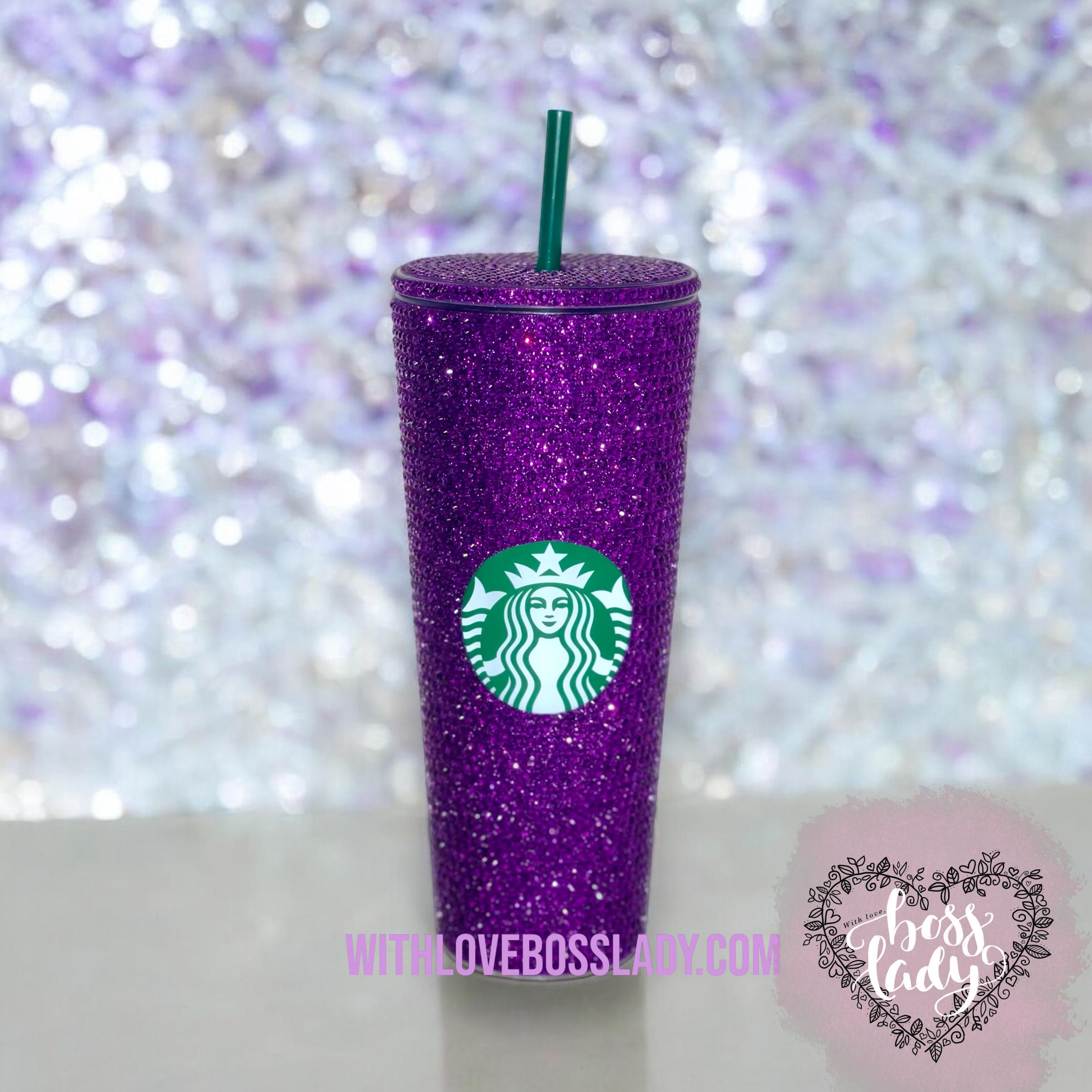 Purple Rhinestone Starbucks Cup - Etsy