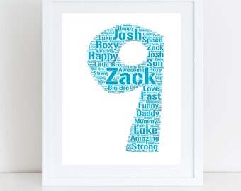 Personalised NumberAge Word Art