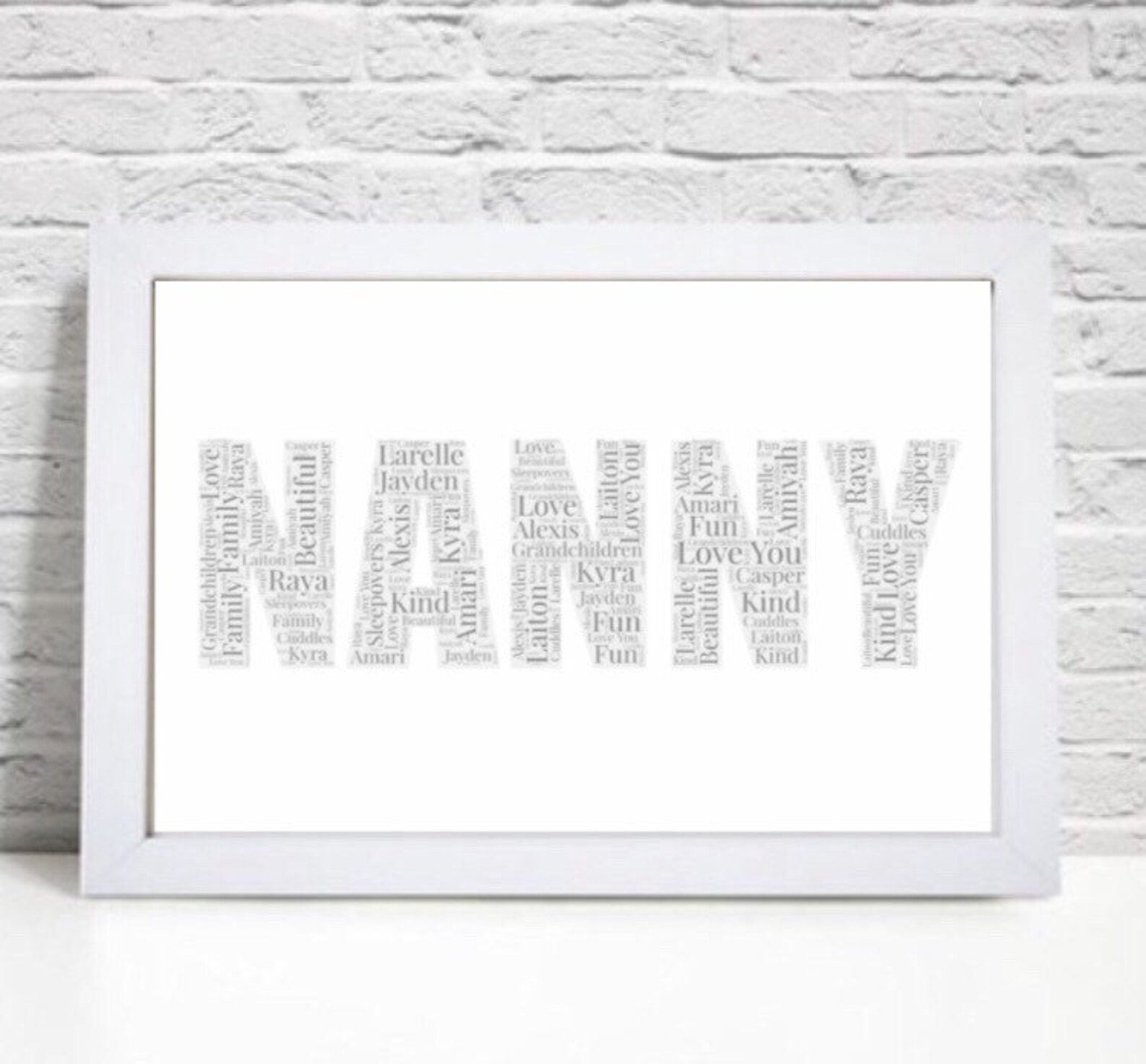 Personalised Nanny Word Art Gift Etsy