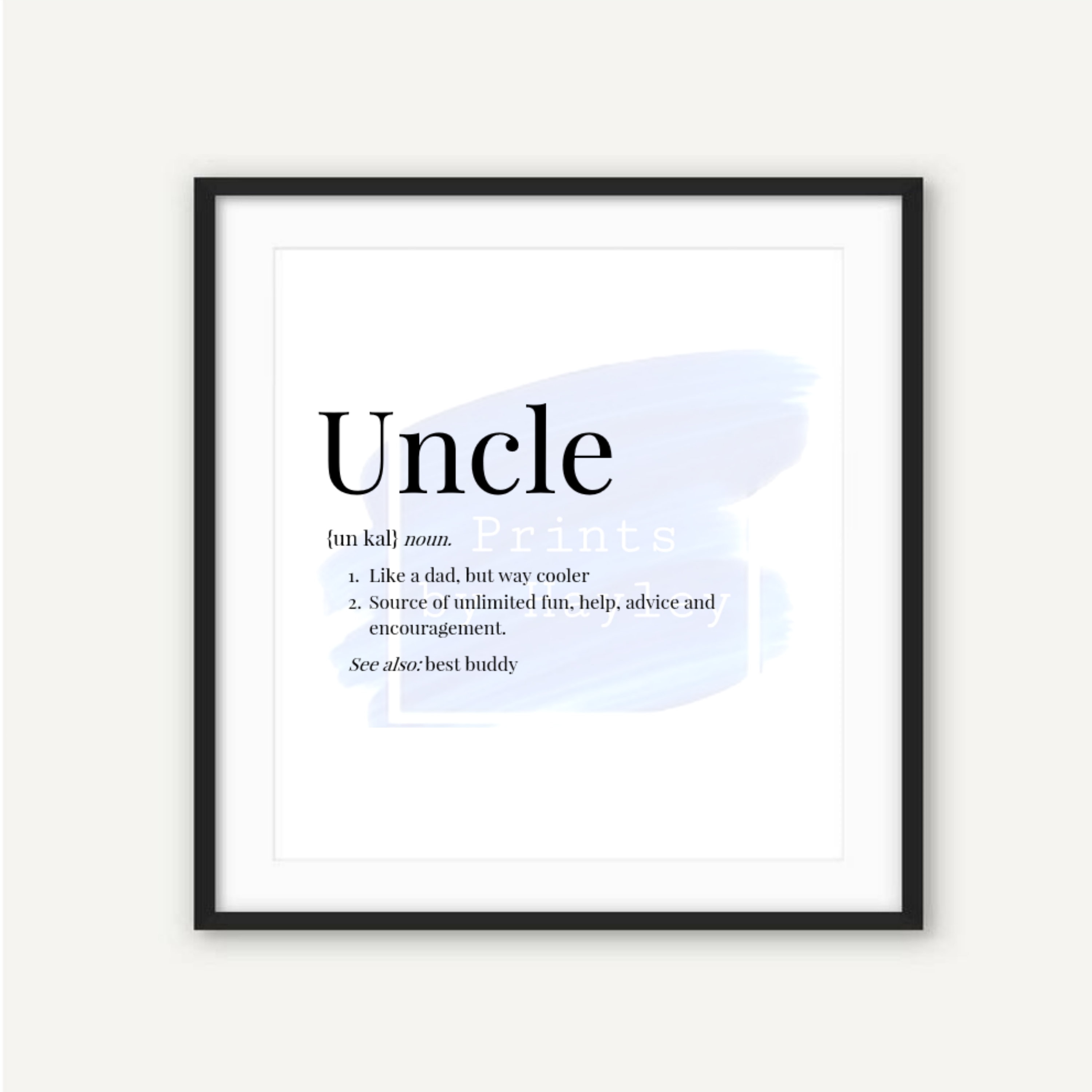 Personalised Uncle Definition Print Any Colour Unframed Etsy