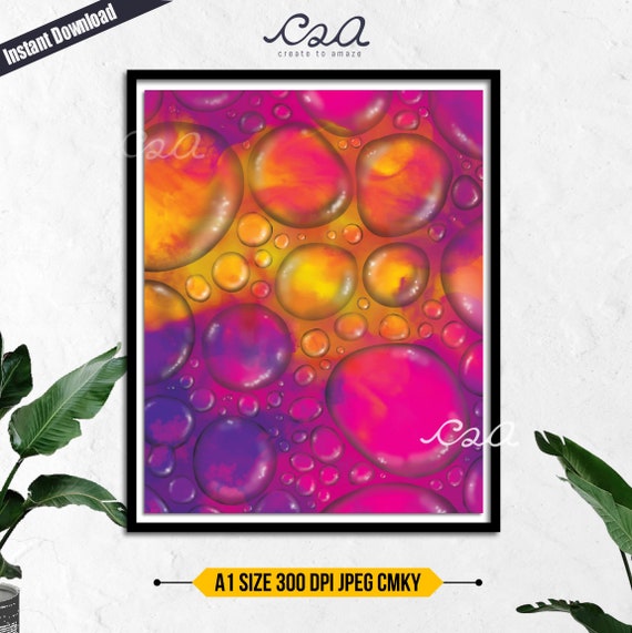 Wall Art Print, Rainbow Bubble