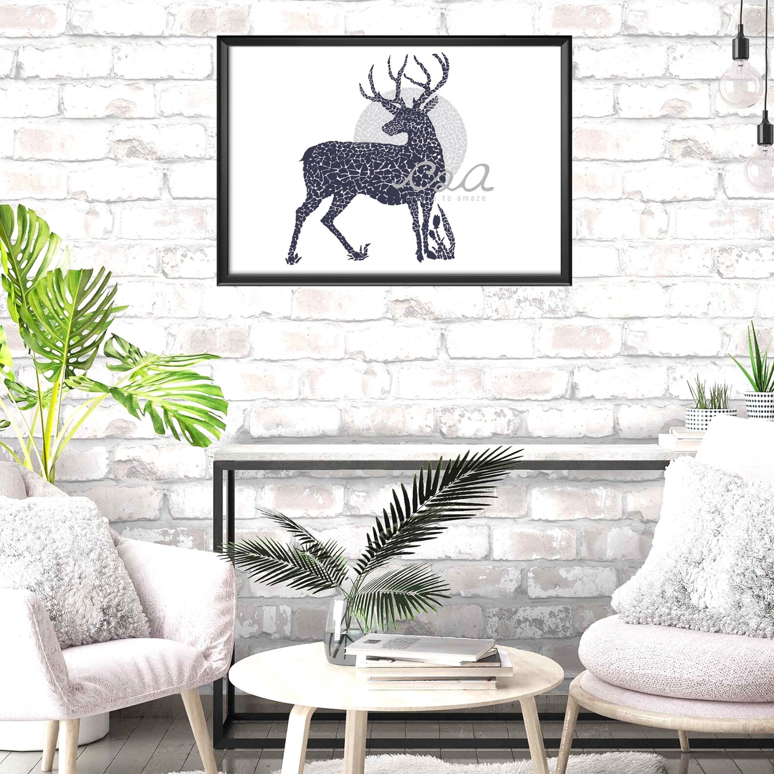 Buy Instant Download Mosaic Deer Wall Art Deer Mosaic Wall Art Online
