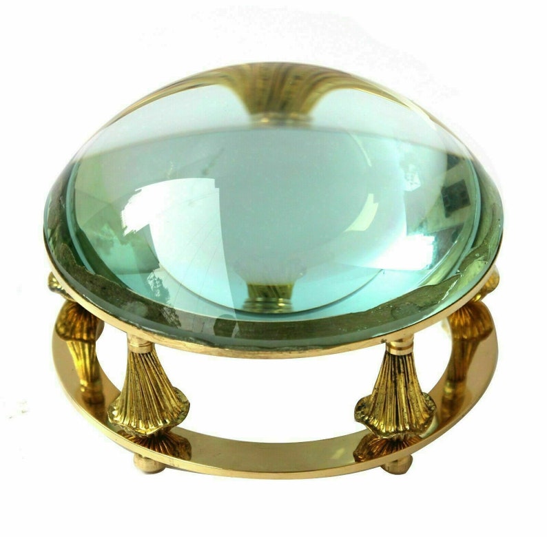 Vintage Paperweight Magnifying Glass Map Reader Magnifier Office Table