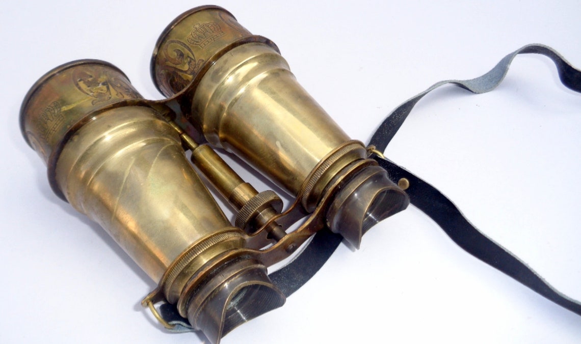 Brass Royal Marine Vintage Binocular Telescope With Beautiful Etsy