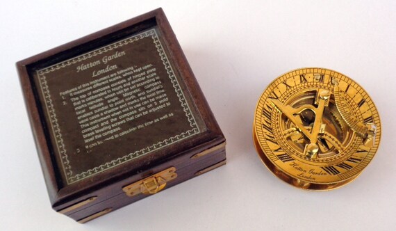 Maritime 3/" Solid Brass Nautical Navigational Working Sundial Compass