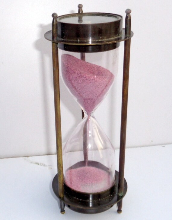 Antique Finish Brass Sand Timer Nautical Maritime Chess Table Decor Hourglass