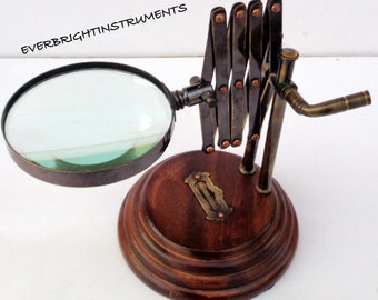 Collectibles antique vintage desktop magnifying chainner table top office decor