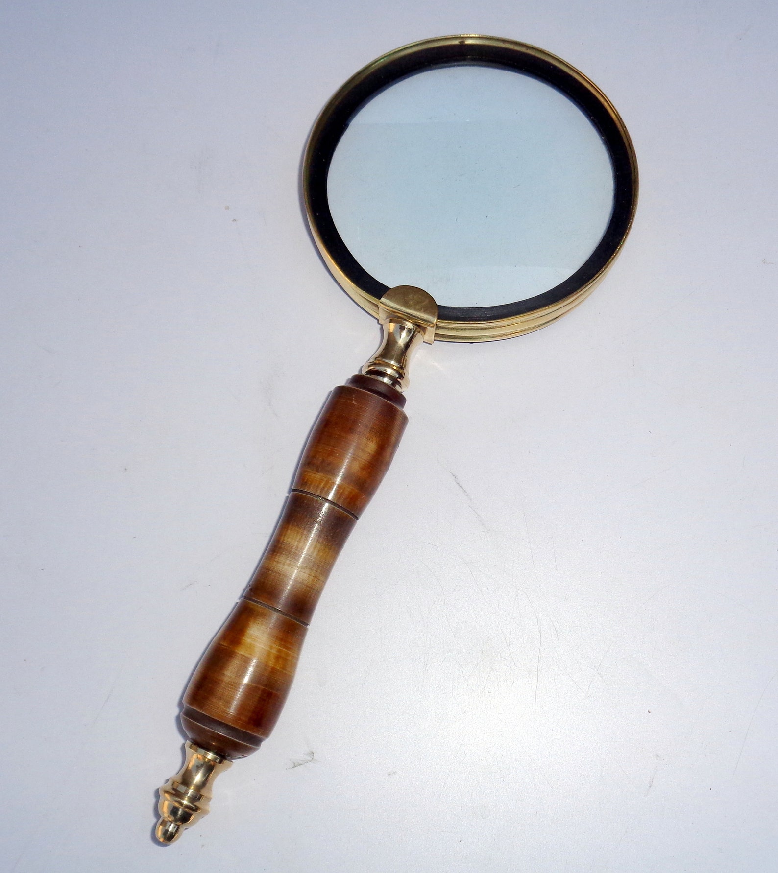 Vintage Magnifying Glass Table Top Desk Brass Magnifier Home Etsy