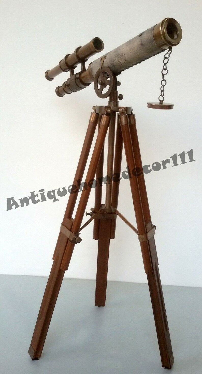 Vintage Nautical Brass Telescope With Tripod Stand Working Etsy