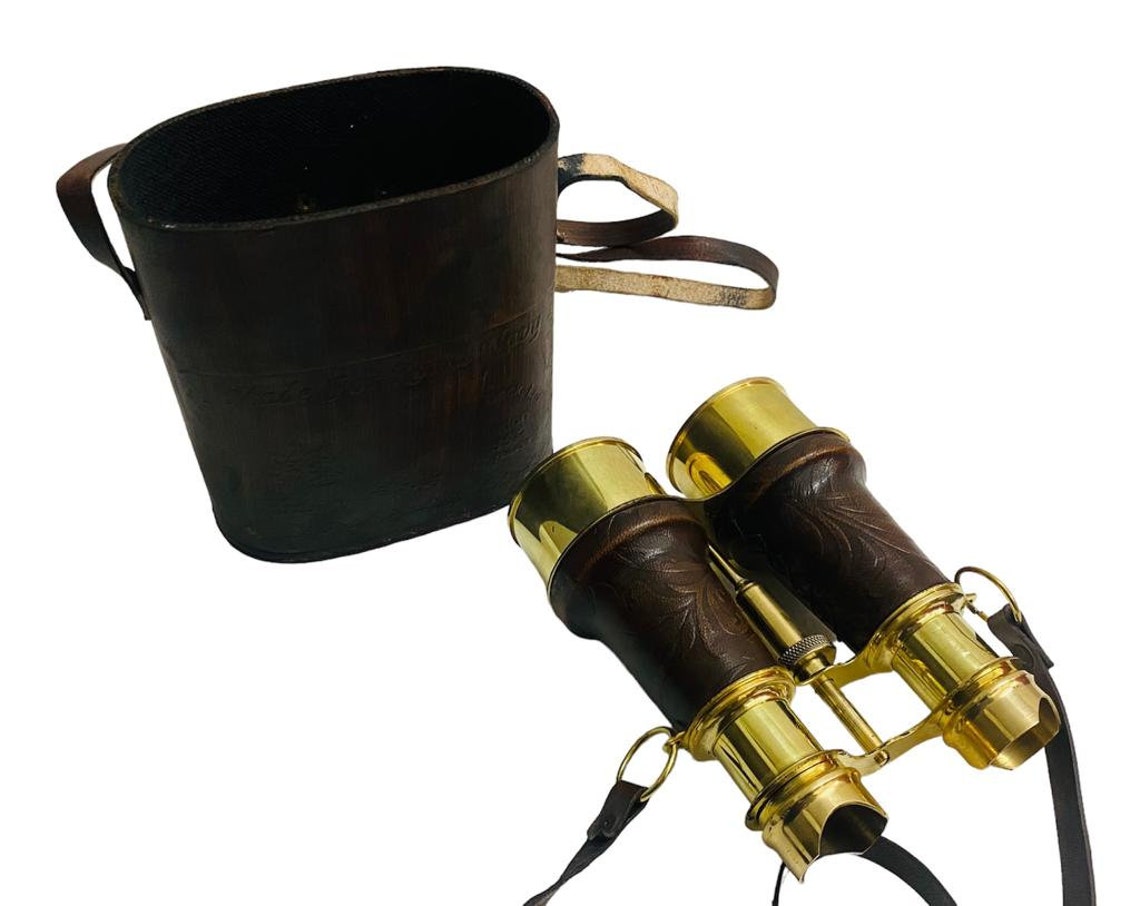 Personalized Brass Binoculars Engraved Case Victorian Etsy