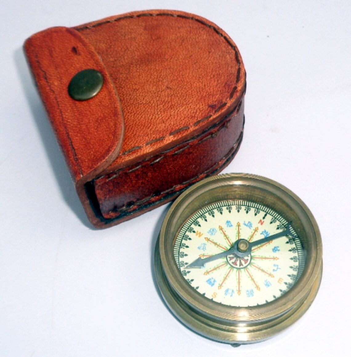 Handwriting Engraved Working Compass For Men - Custom Antique Pocket Compass - Personalized Father's Day And Anniversary Gifts For Husband