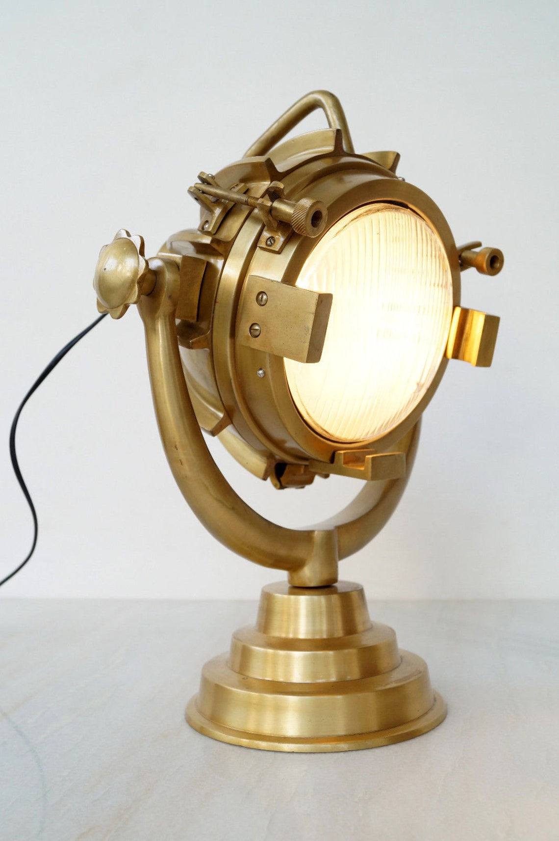 Brass Study Table Lamp Search light Spotlight Nautical Lamp Etsy