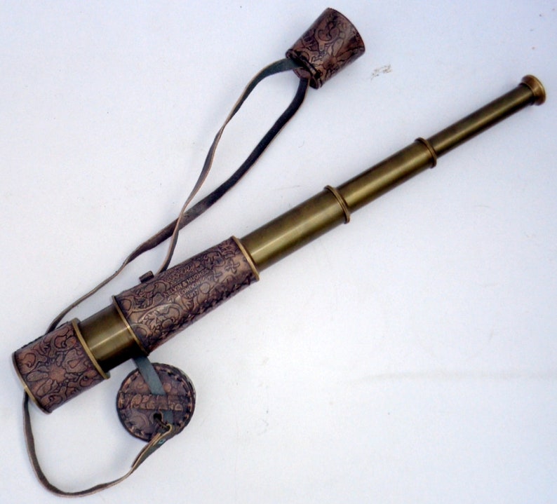 5/" NAUTICAL ANTIQUE BRASS BINOCULAR MONOCULAR SPYGLASS KELVIN /& HUGHES 1917