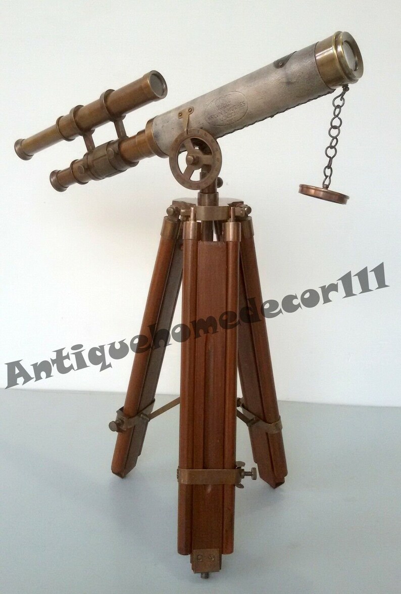 Vintage Nautical Brass Telescope With Tripod Stand Working Etsy