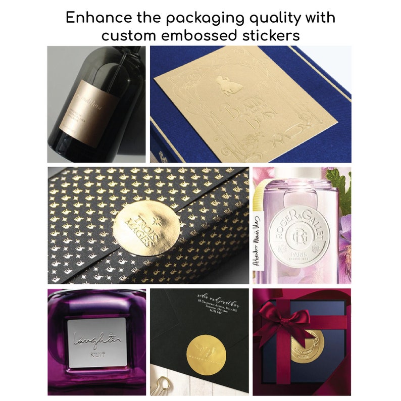 3cm_custom Made Gold/silver Embossed Raised Sticker/label Etsy