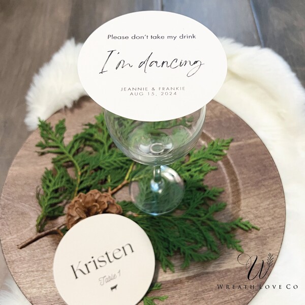 Escort Card Coaster Etsy