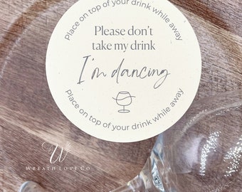 Posavasos de boda, favores de bebidas de boda, posavasos de bebidas, Por favor, no tomes mi bebida Estoy bailando posavasos