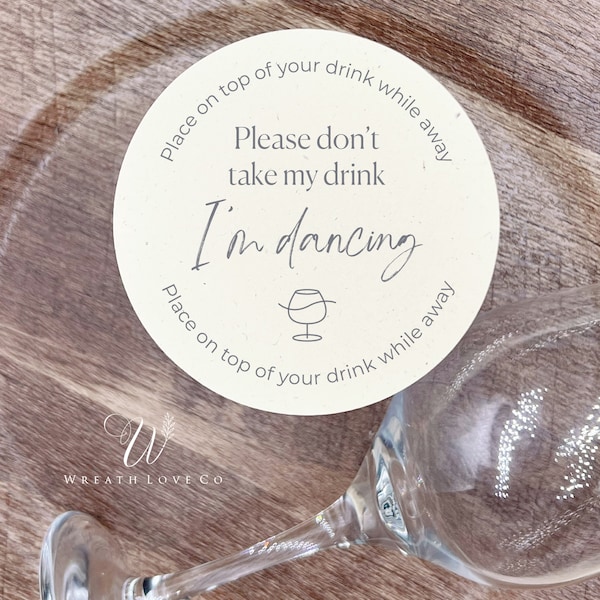 Wedding coasters, Wedding drink favours, Drink coasters, Please Don't Take My Drink I'm Dancing coaster