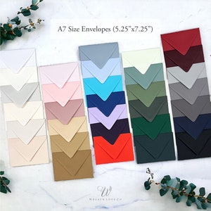 A7 Euro Flap Envelopes, Matte Envelope, Wedding Envelopes, Color Envelopes