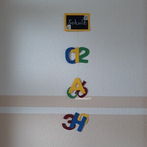 Fensterbild,Schule,Buchstaben, Kette,Mobile,Tonkarton,Deko,Kinderzimmer