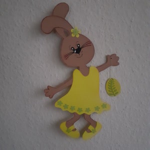 Fensterbild, Hasen Mädchen, Tonkarton,Fensterdeko,Ostern,Frühling, hellgelb