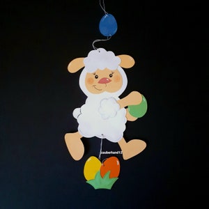 Fensterbild, Schaf Osterei-Kette, Tonkarton, Deko, Ostern, Frühling