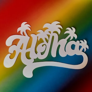 Aloha, Fensterbild, Schriftzug, Tonkarton, Deko, Dekoelement