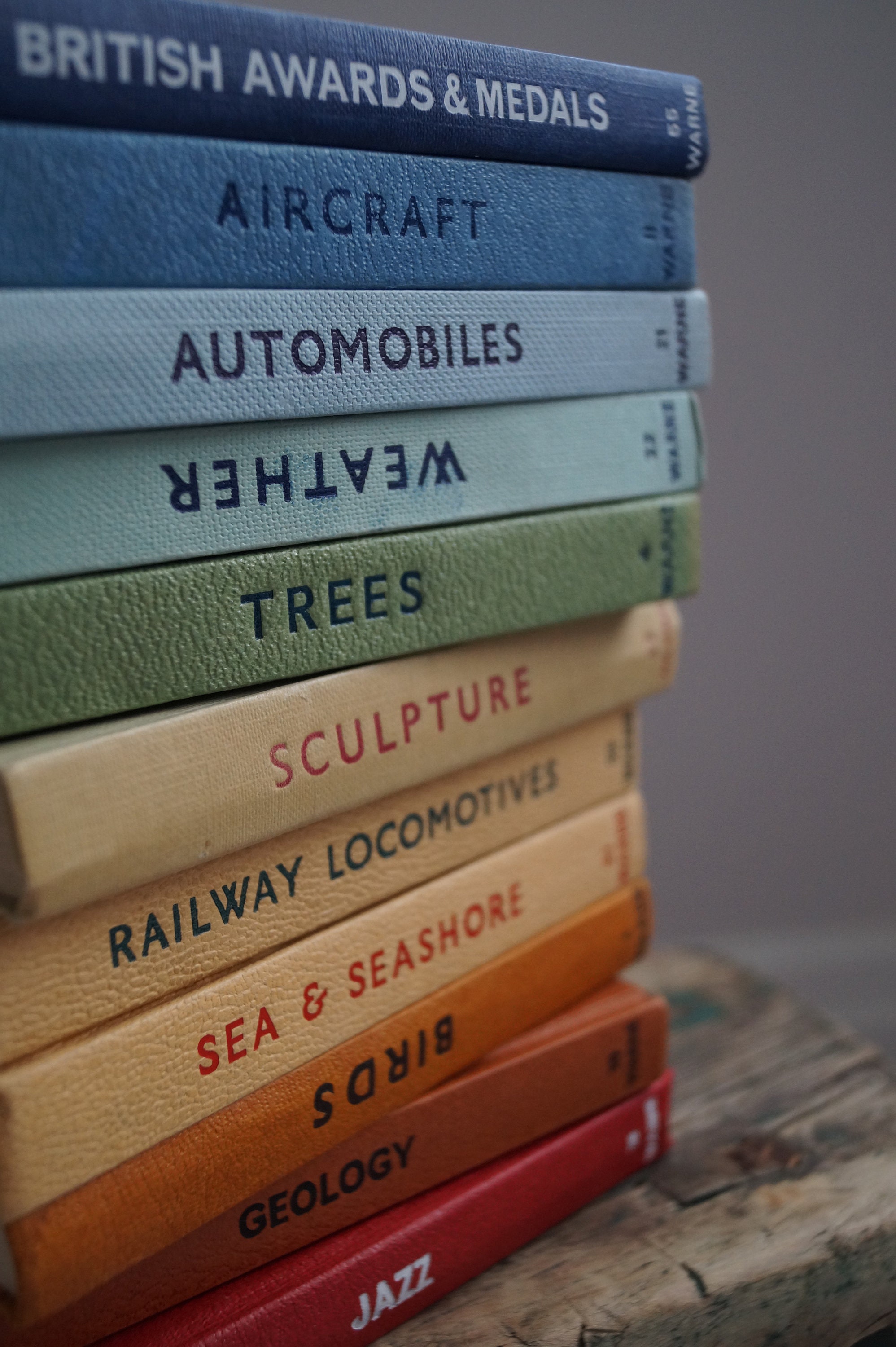 Vintage Observer's Books By Colour – Mixed Titles, Hardcover, For Display & Décor