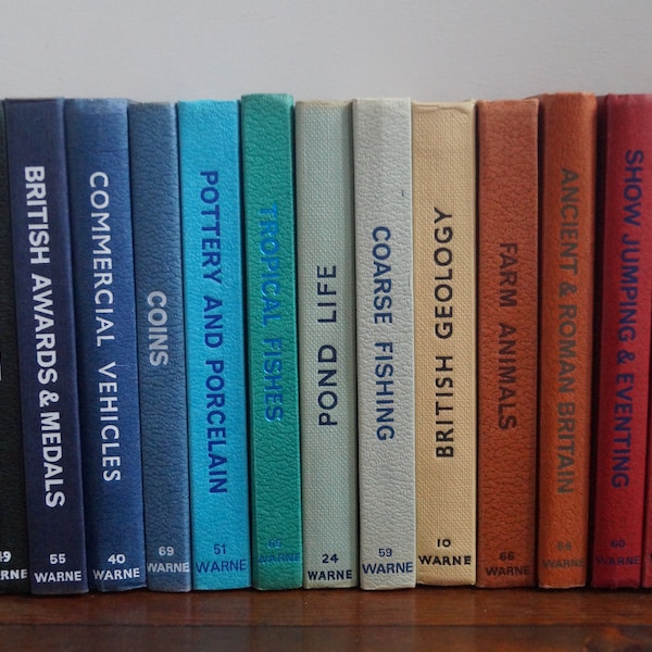 Observers Books | Collectable | First Edition | Vintage Books | Rainbow Books | Colourful Books | Dust Jackets | Display | Decor