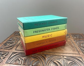 Vintage Observer Book Mini Rainbow Bundle: Shelf Decor, Reference Books