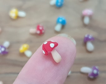 Miniature Mushroom for Dollhouse, Fairy Garden and Terrarium Decor / Mini Clay Accessories