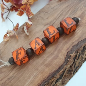Letrero de bloques de madera de otoño, decoración de bandeja escalonada de madera de Acción de Gracias