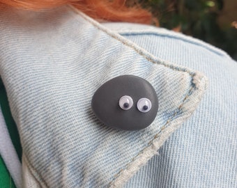 Everything Everywhere All At Once Polymer Clay Pin With Googly Eyes - Just Be A Rock