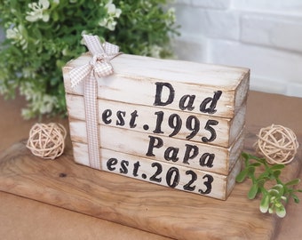 Dad and Papa Tier Tray Decor, Fathers Day Gift for Grandpa, Neutral Modern Farmhouse Decor, Custom Birthday Gift