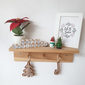 Merry Christmas & Happy New Year Reversible Wood Block Set for Tier Tray Decor image 7