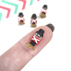 Miniature Nutcracker, Mini Toys for Christmas Dollhouse Home Decor, 1:12 Scale Xmas DIY Accessory, Mini Clay Art Figure