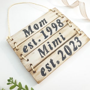 Cartel de madera de mamá y abuela, regalo del Día de la Madre para la abuela, decoración de granja moderna neutra, regalo personalizado de abuelos imagen 4