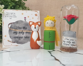 Muñeca de madera de El Principito, regalo de juguete, adorno para tarta de cumpleaños, muñeca de madera hecha a mano