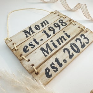 Cartel de madera de mamá y abuela, regalo del Día de la Madre para la abuela, decoración de granja moderna neutra, regalo personalizado de abuelos imagen 6