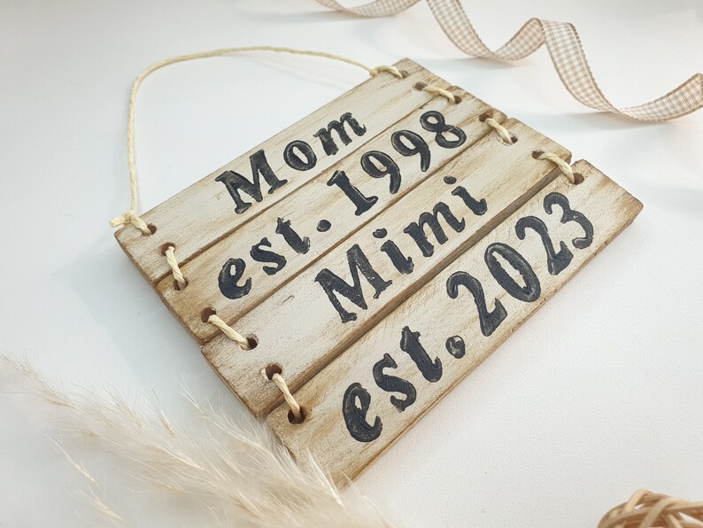 Cartel de madera de mamá y abuela, regalo del Día de la Madre para la abuela, decoración de granja moderna neutra, regalo personalizado de abuelos imagen 6